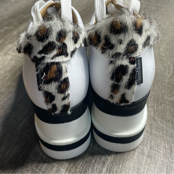 Marco Moreo White Leather Chunky Platform Sneakers Size 6 - Picture 5 of 11